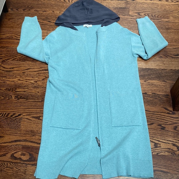 Sandwich blue haze/mint green zipper cardigan like new - Picture 1 of 4